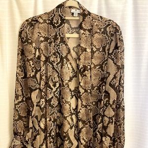 Snakeskin tie blouse